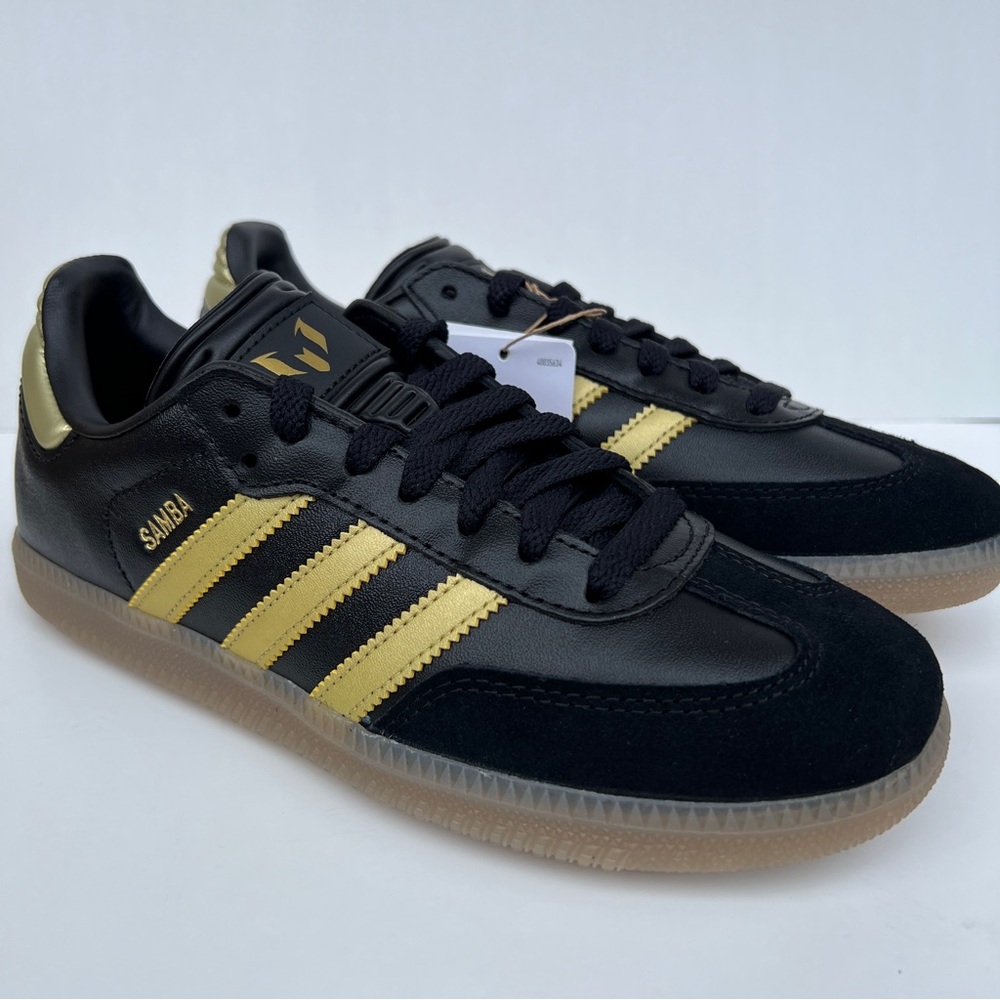 Adidas Samba Messi  Black Gum Metallic Size 5 EU 37 1/3 (Women’s 6.5)